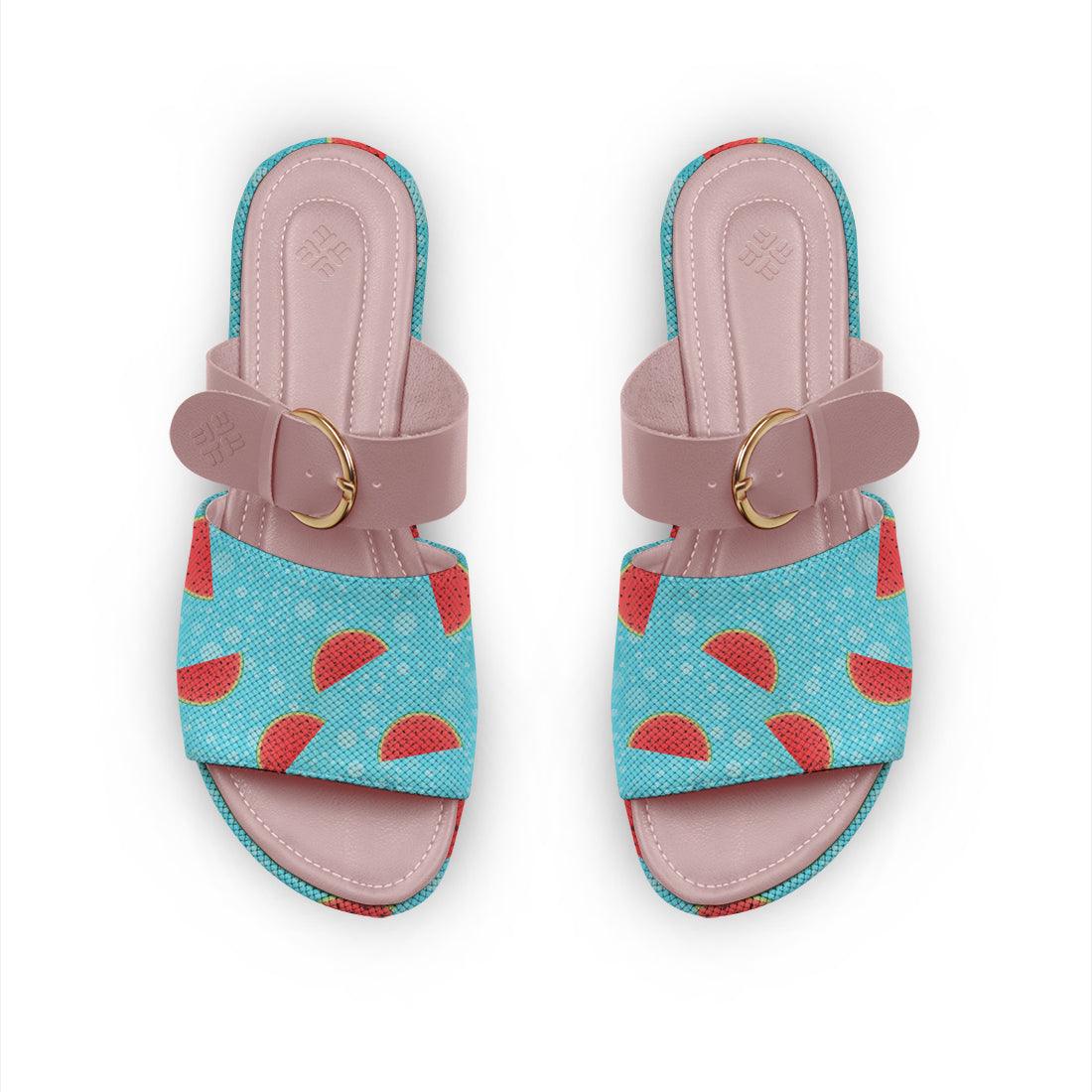 Rose Buckle Slide Slipper Watermelon - CANVAEGYPT