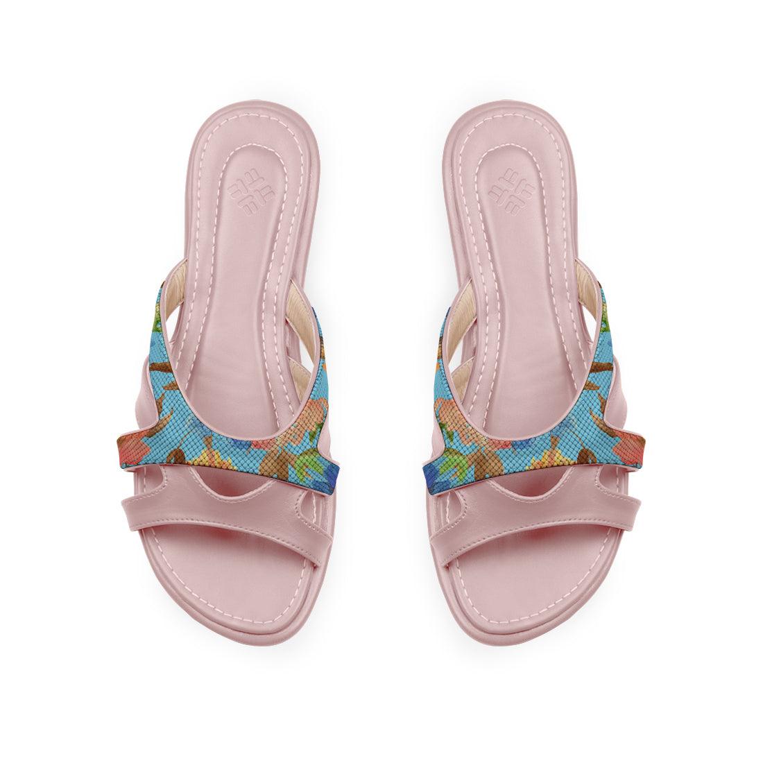 Rose Split Slipper Floral in blue - CANVAEGYPT