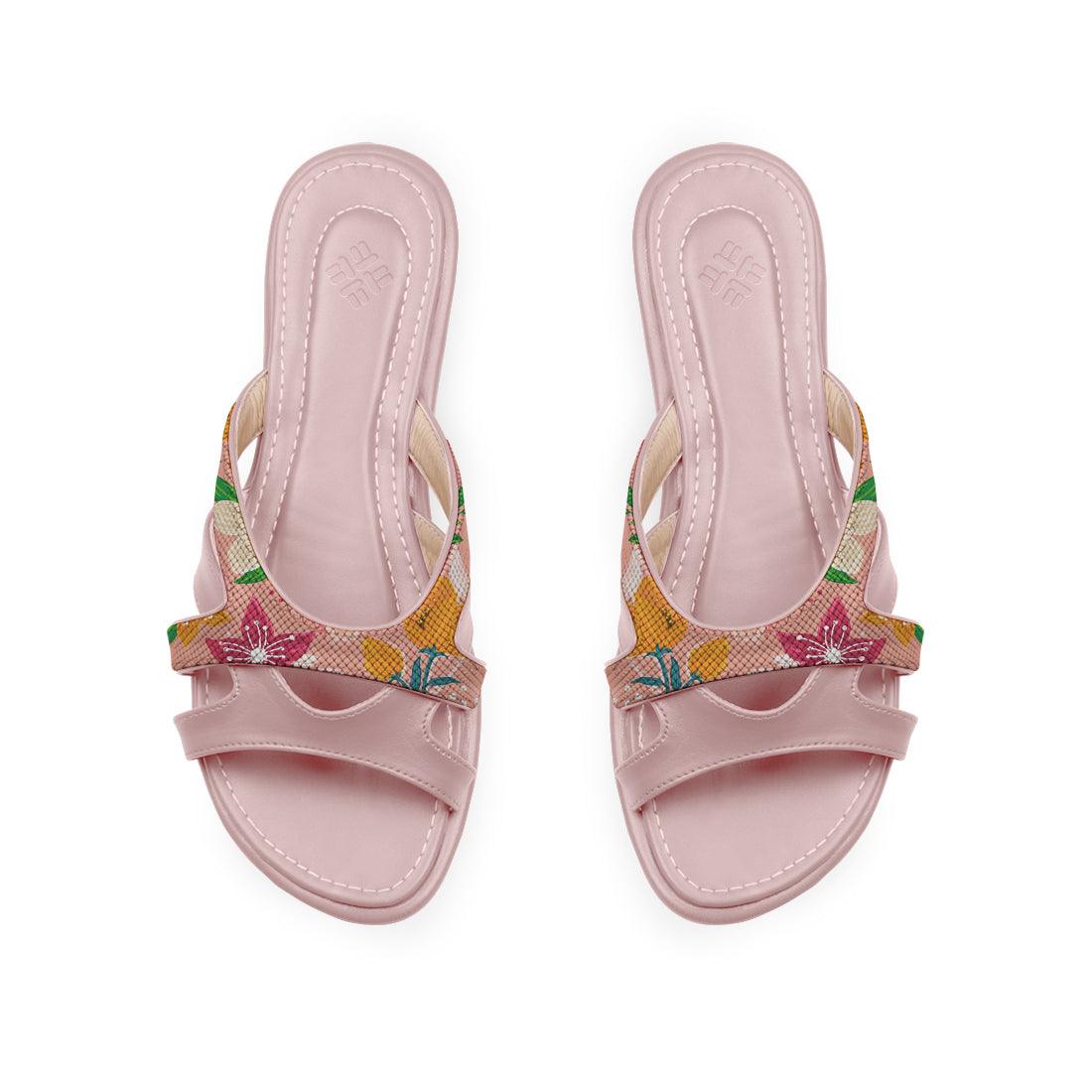 Rose Split Slipper Pink Floral - CANVAEGYPT