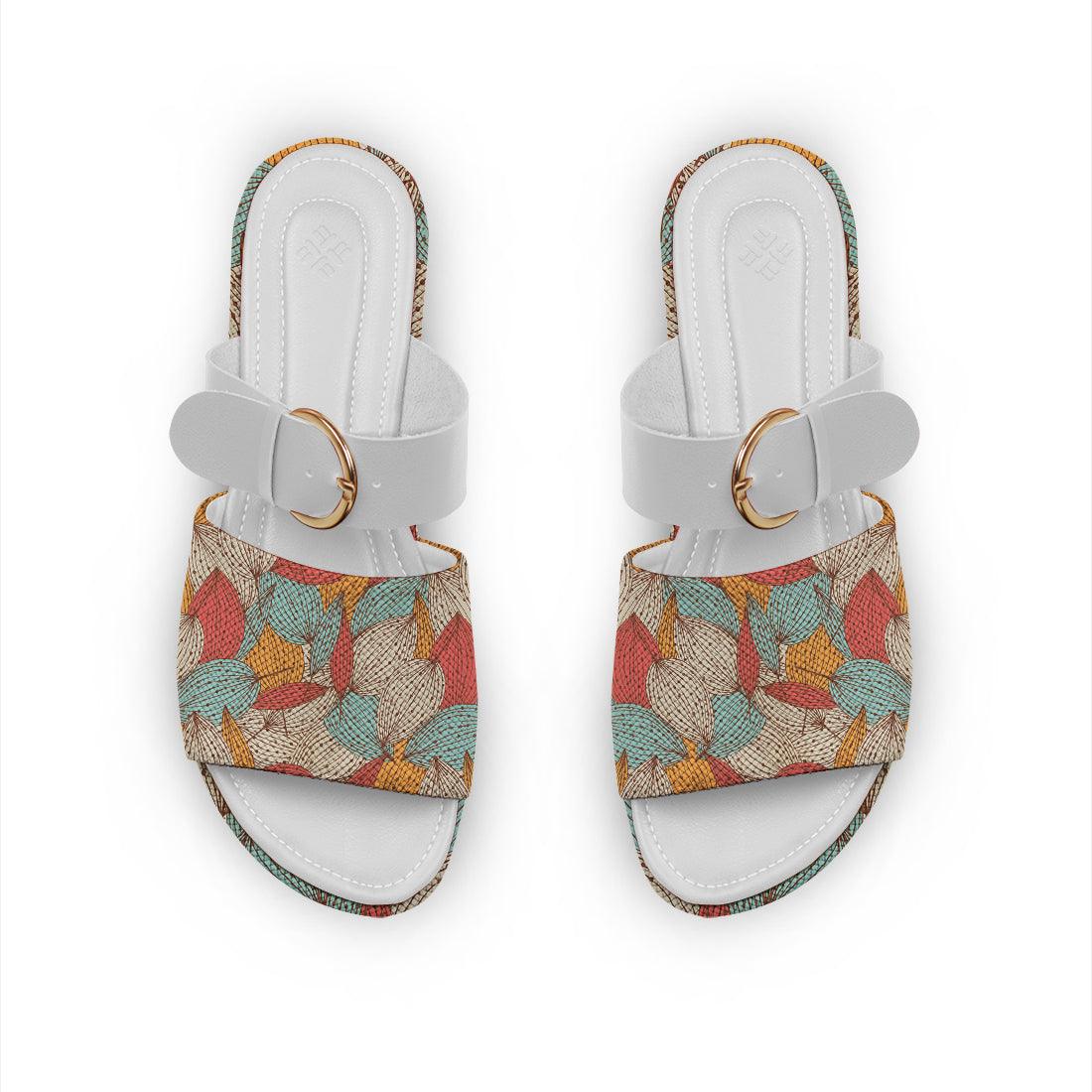 White Buckle Slide Slipper Romantic autumn - CANVAEGYPT