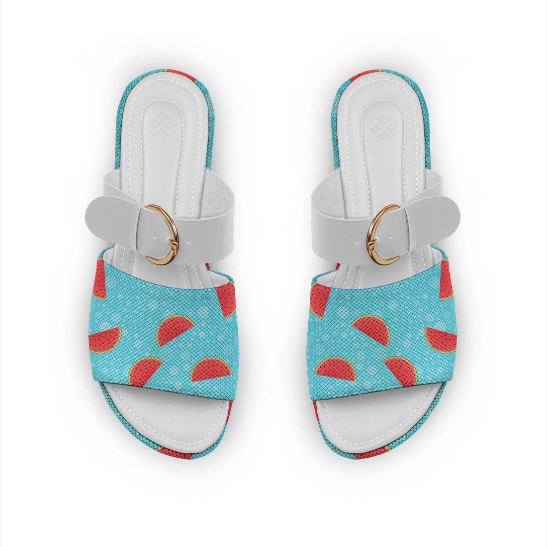 White Buckle Slide Slipper Watermelon - CANVAEGYPT