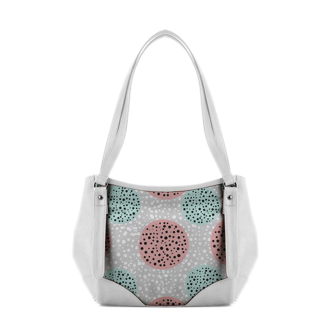 White Leather Tote Bag Dots - CANVAEGYPT