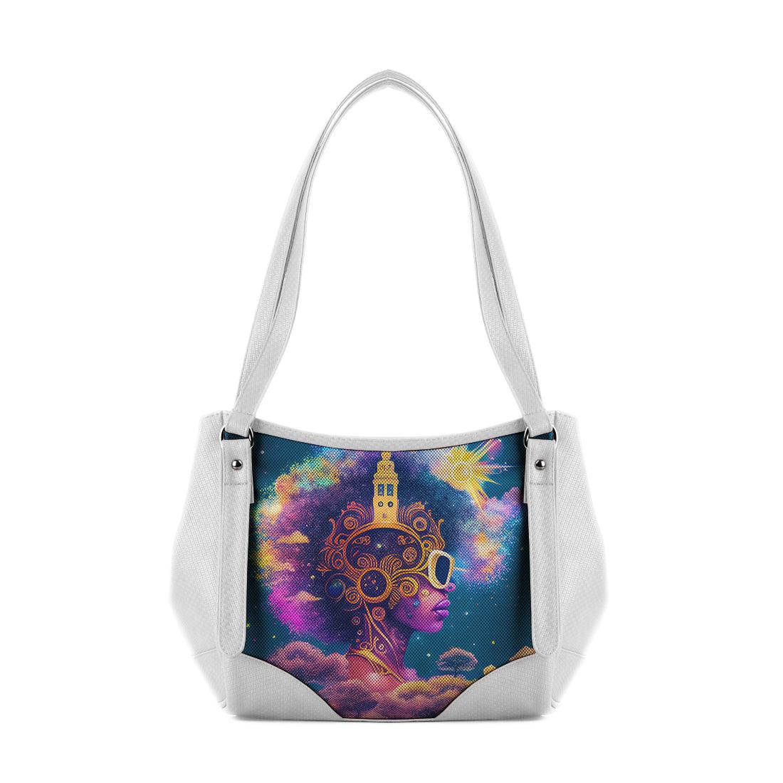 White Leather Tote Bag Festival Head - CANVAEGYPT