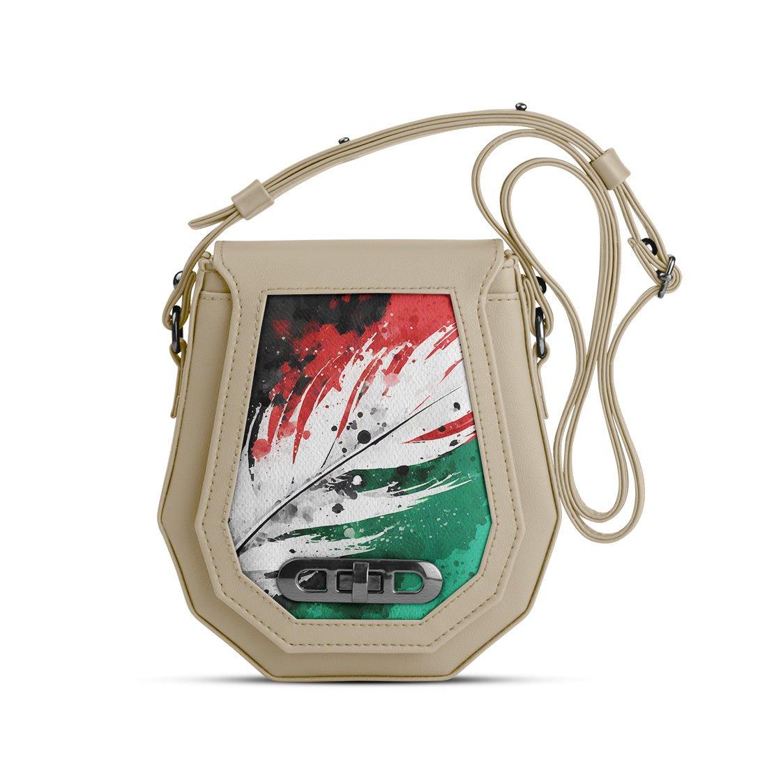 Beige Polygon Crossbags Palestine - CANVAEGYPT