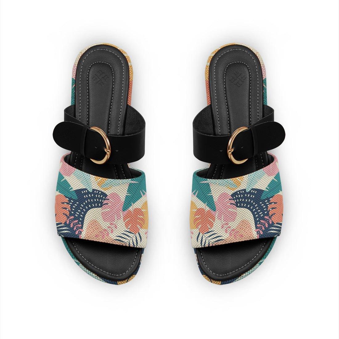 Black Buckle Slide Slipper Fall - CANVAEGYPT